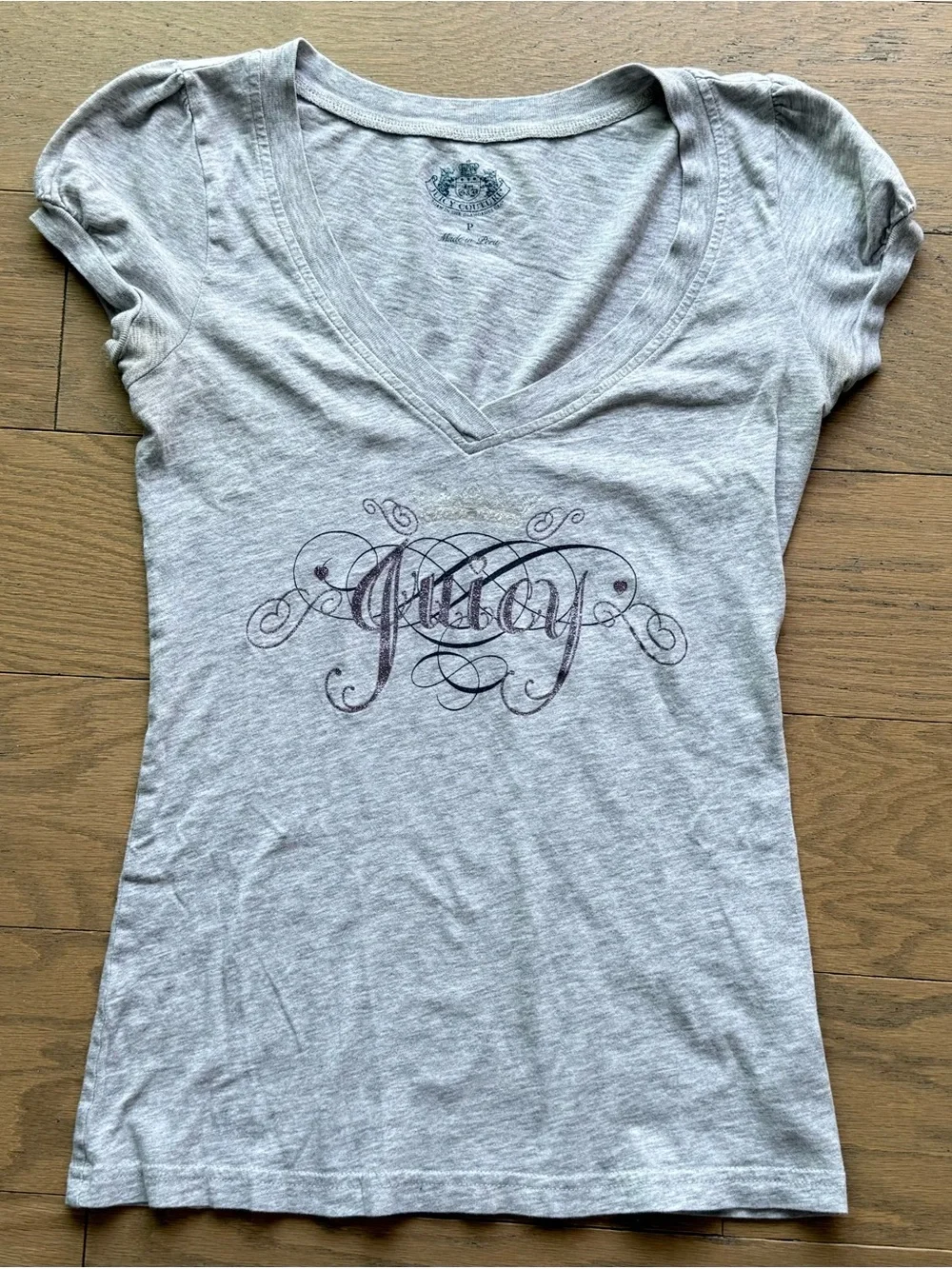 Sparkly gray & purple Juicy Couture tee - Picture 3 of 7